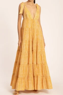 Tortoise Long Dress With Straps