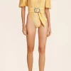 Tortoise V-Neck Bodysuit With Belt