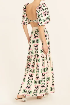 Twisted Flower Long Skirt