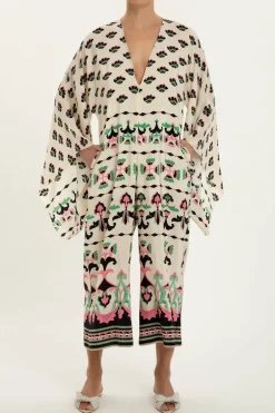 Twisted Flower V-Neck Jumpsuit