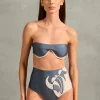 Vintage Lily Solid Appliqué High-Leg Bikini