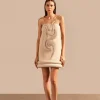 Vintage Lily Solid Appliqué Short Dress