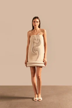Vintage Lily Solid Appliqué Short Dress