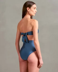 Vintage Lily Solid Appliqué High-Leg Bikini