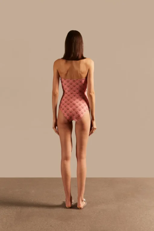 Vintage Lily Strapless Swimsuit With Hoops