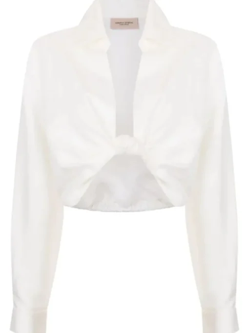 Vintage Orchid Solid Cropped Knot Shirt