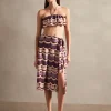 Vintage Waves Midi Skirt