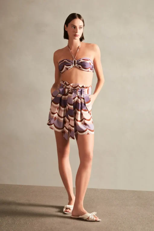 Vintage Waves Shorts With Sash
