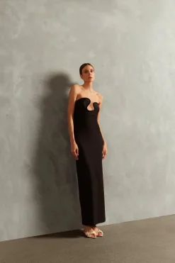 Waves Strapless Long Dress