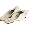 White Flat Sandals With Knot Detail