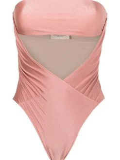 Arisaema Solid High-Leg Strapless Swimsuit