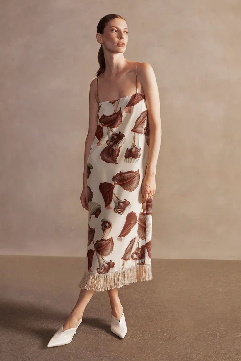 Arisaema Straw Midi Dress