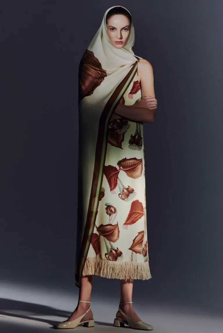 Arisaema Straw Midi Dress