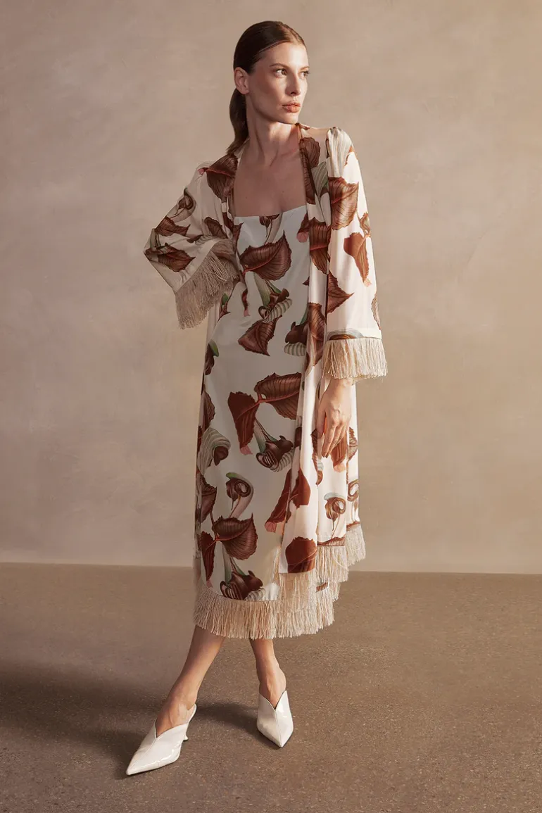 Arisaema Straw Midi Dress