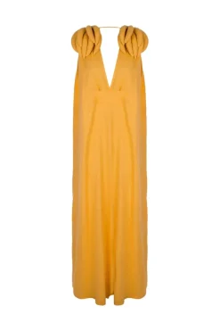 Banana Long Dress with Bananas Detail