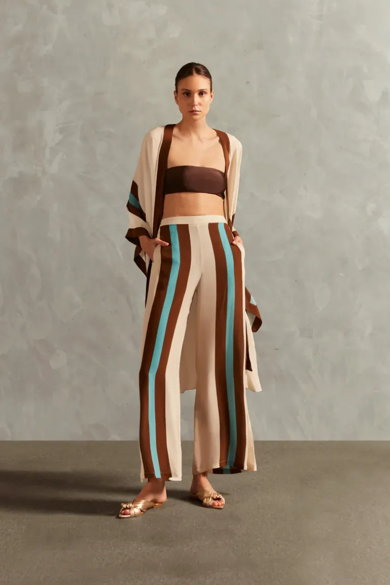Bold Stripes Wide-Leg Pants