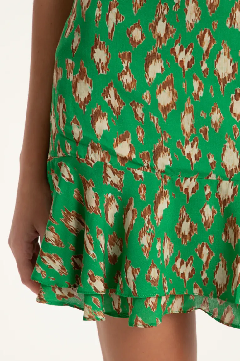 Brush Leopard Print Short Skirt