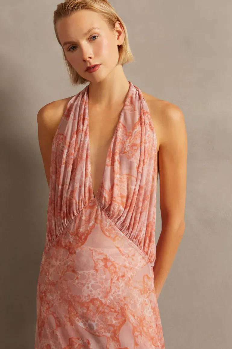 Bulles De Mer Halterneck Long Dress