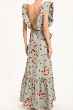 Cherry Bomb Ruffled Long Dress