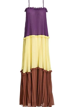 Cinque Terre Tricolor Long Dress With Straps