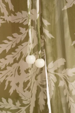 Classic Foliage V-Neck Ruffled Jumpsuit