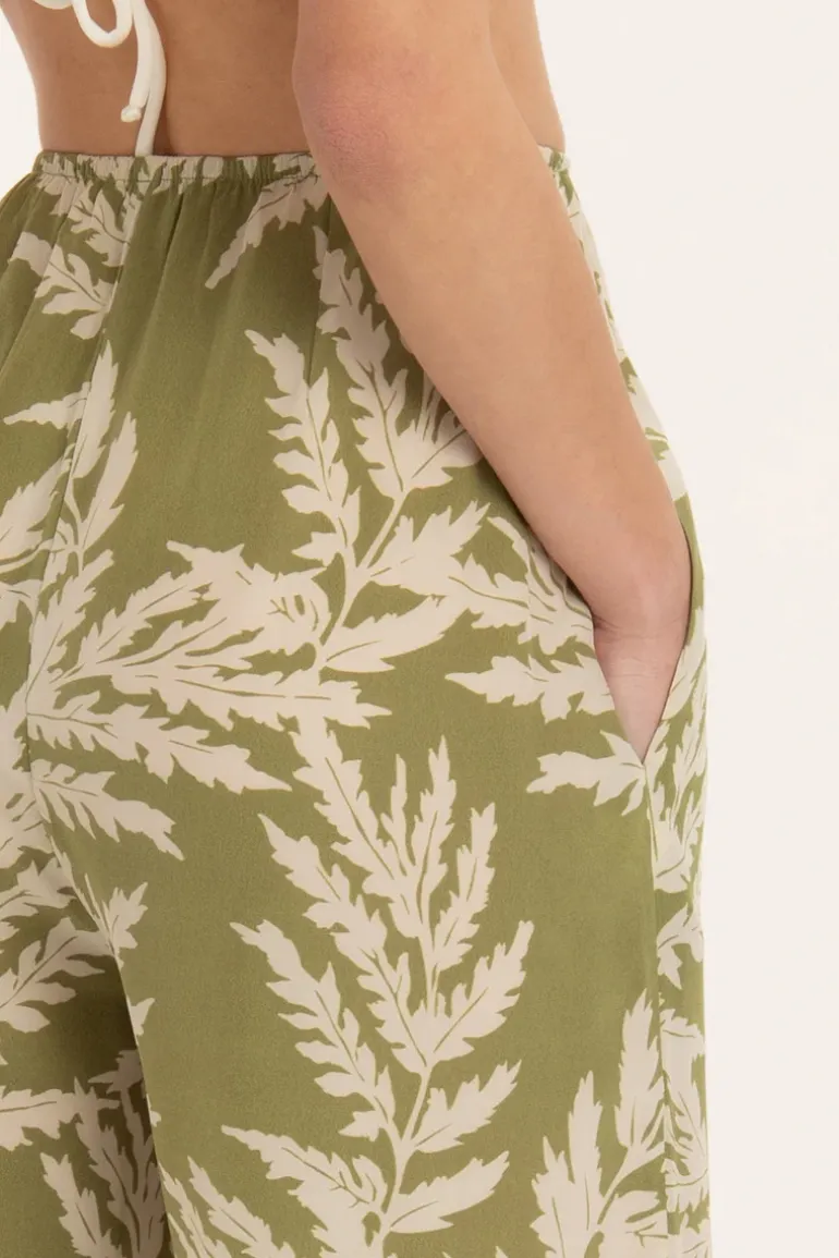 Classic Foliage Wide-Leg Pants