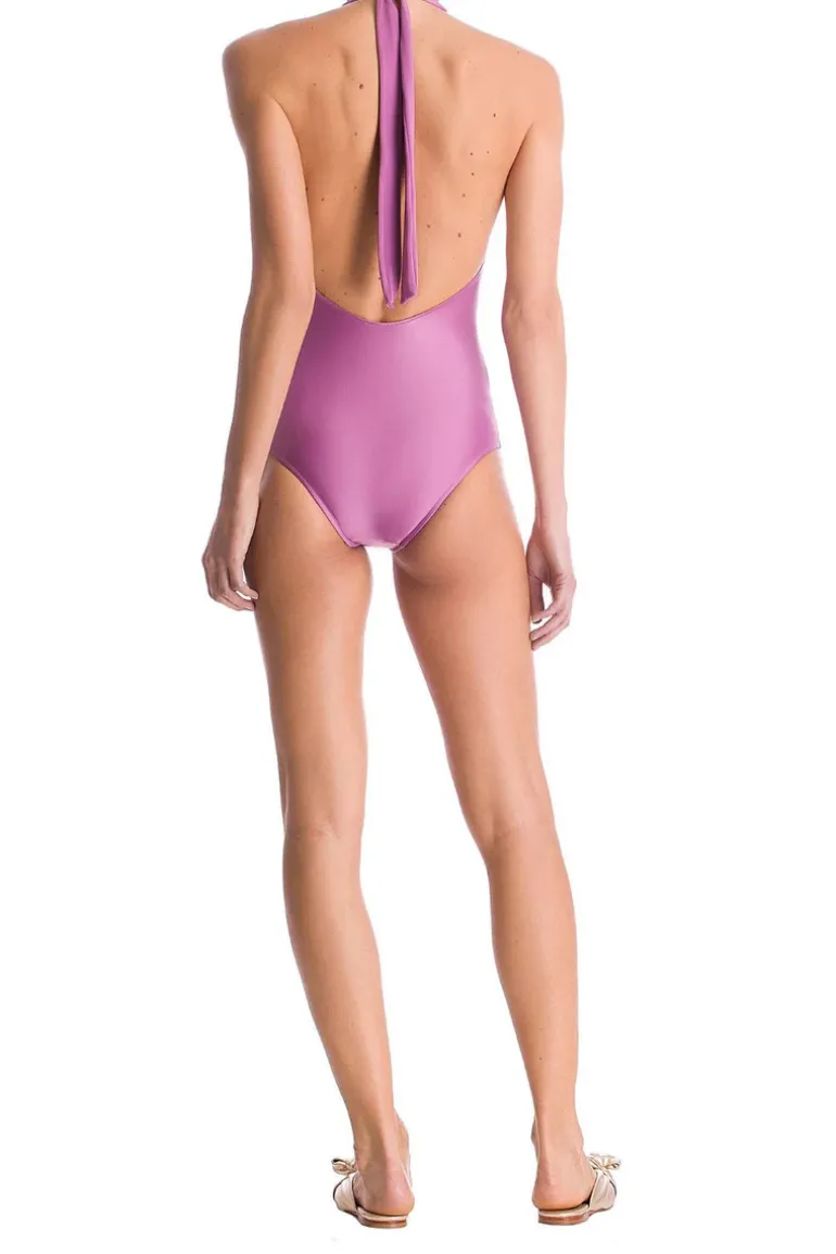 Colorful Flowers Halterneck Swimsuit