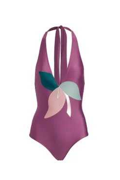 Colorful Flowers Halterneck Swimsuit