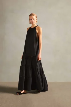 Cotton Chambray Long Dress