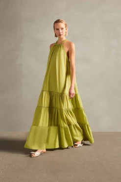 Cotton Chambray Long Dress