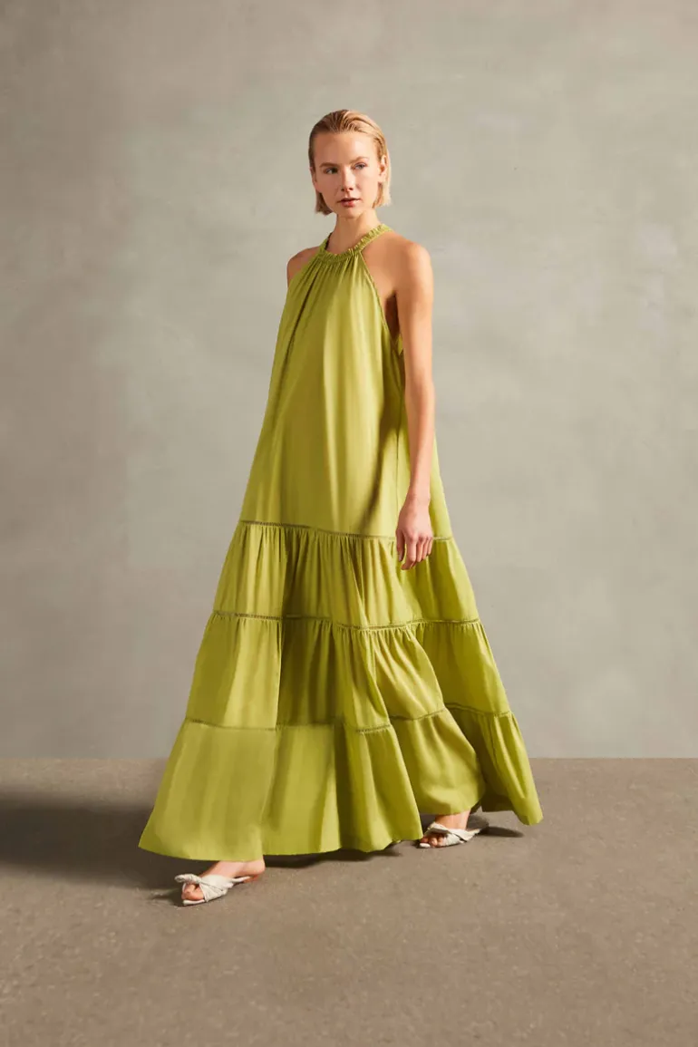 Cotton Chambray Long Dress