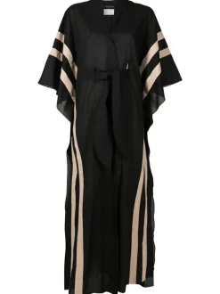 Cotton Chambray Long Kaftan With Sash