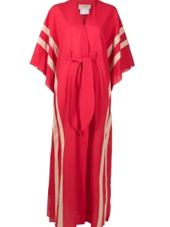 Cotton Chambray Long Kaftan With Sash