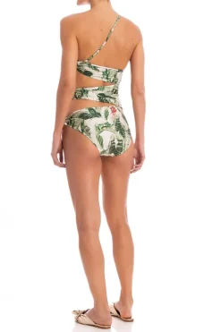 Cult Gaia Tropical One-Shoulder Swimsuit With Hoops