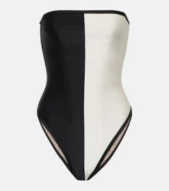 Deco Bicolor Strapless Swimsuit