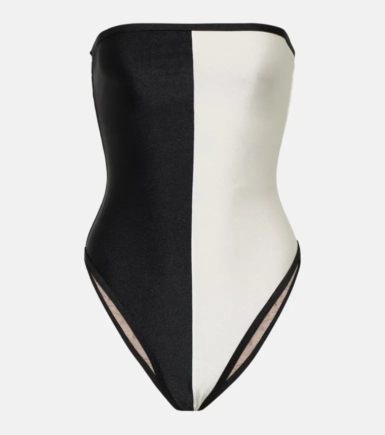 Deco Bicolor Strapless Swimsuit