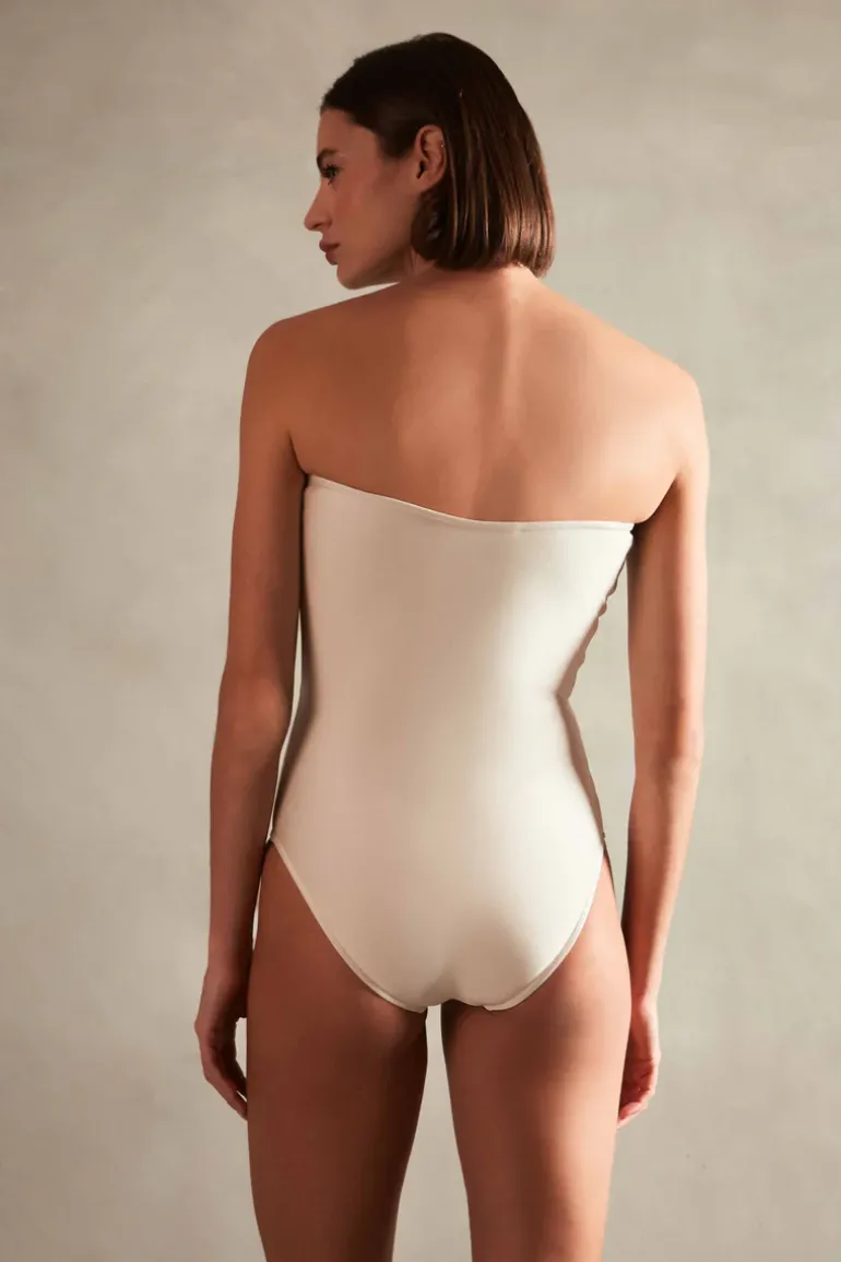 Deco Solid Strapless Swimsuit