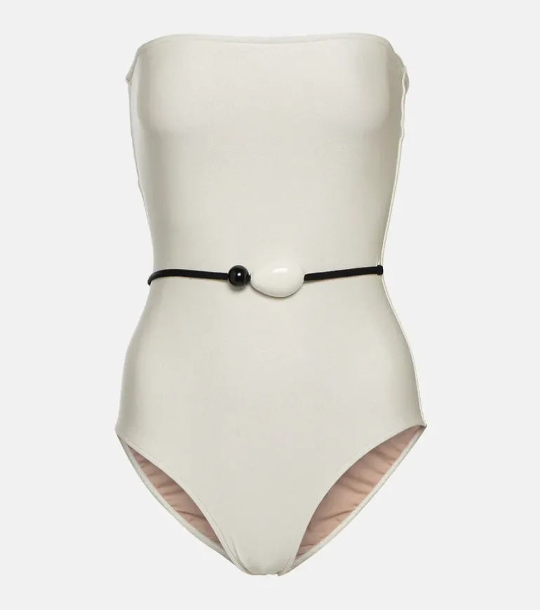 Deco Solid Strapless Swimsuit