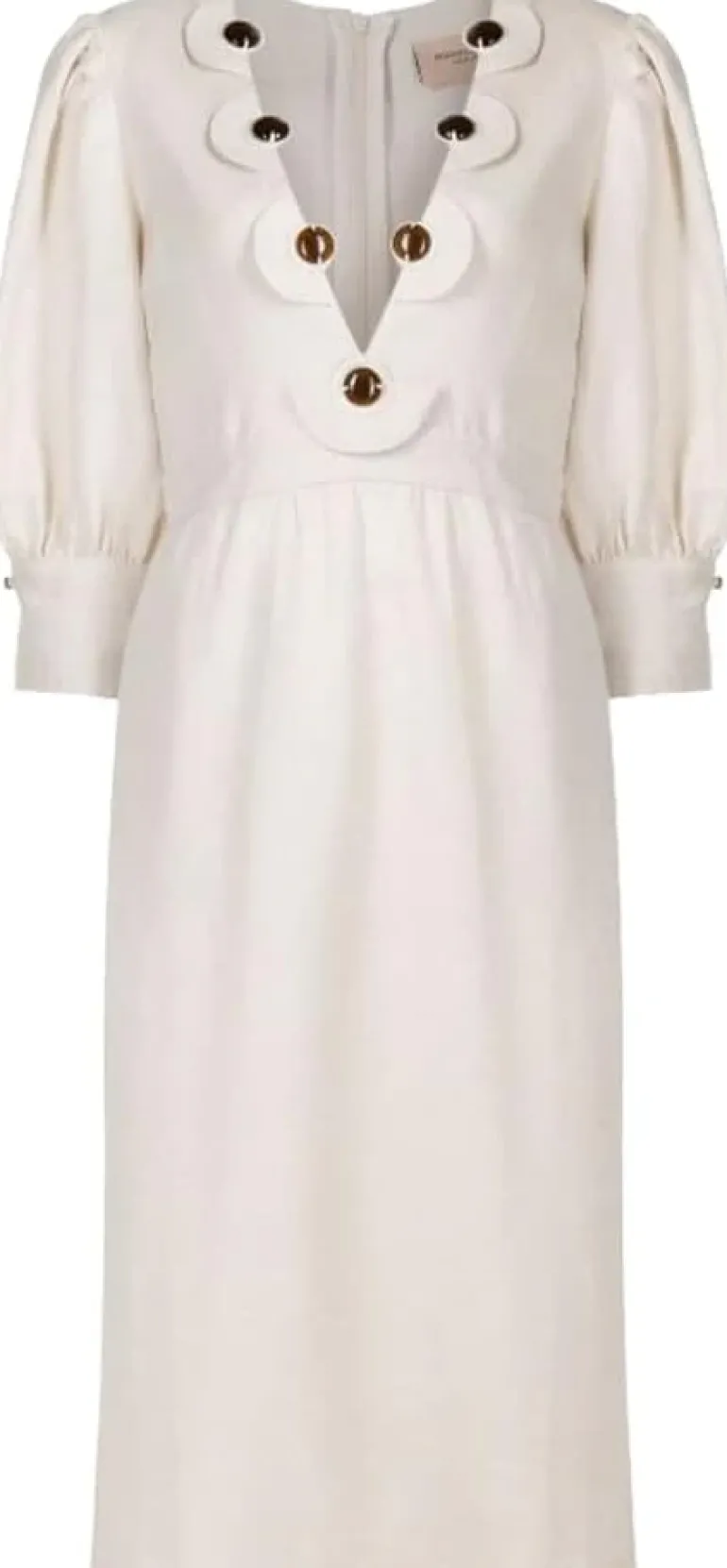 Demi Pois Puff-Sleeved Midi Dress