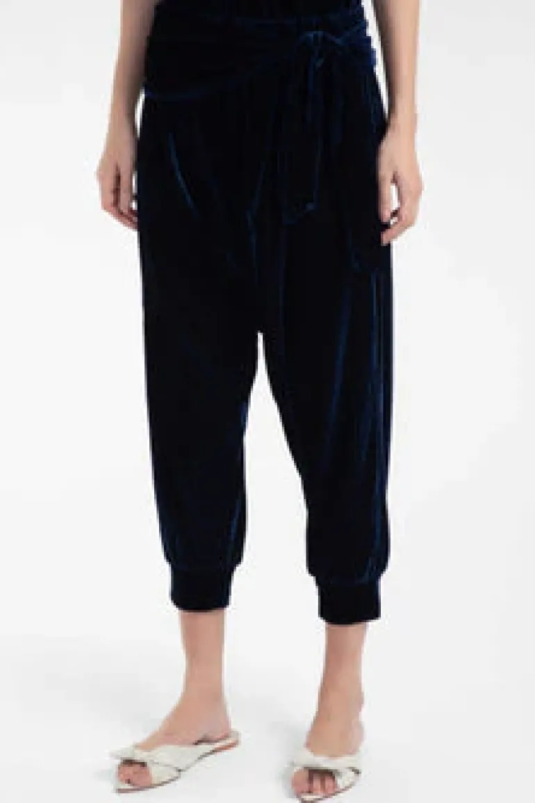 Drop-crotch Velvet Pants