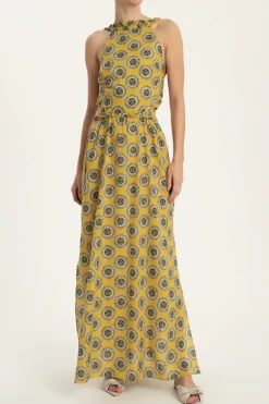 Exotic Passion Long Dress With Pleated Detail