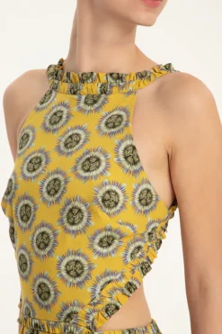 Exotic Passion Long Dress With Pleated Detail