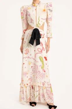 Fantasy Long Dress with Cut-Outs