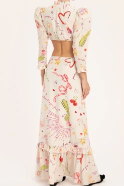 Fantasy Long Dress with Cut-Outs