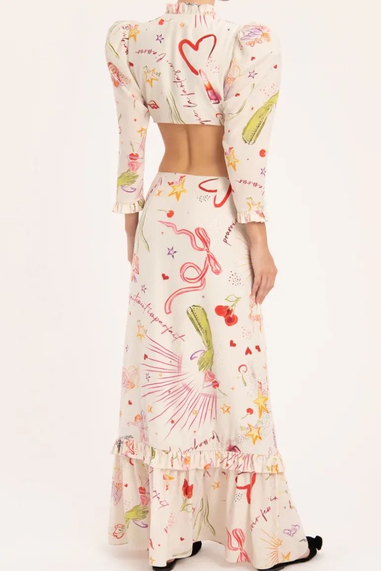 Fantasy Long Dress with Cut-Outs