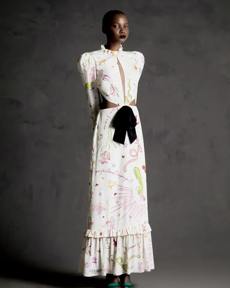 Fantasy Long Dress with Cut-Outs