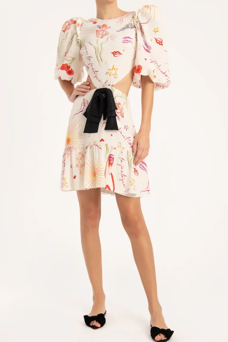 Fantasy Short Dress with Cut-Outs