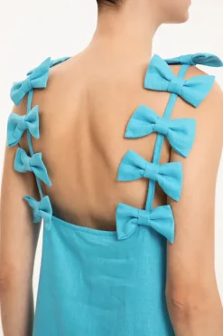 Fantasy Solid Long Dress with Bows