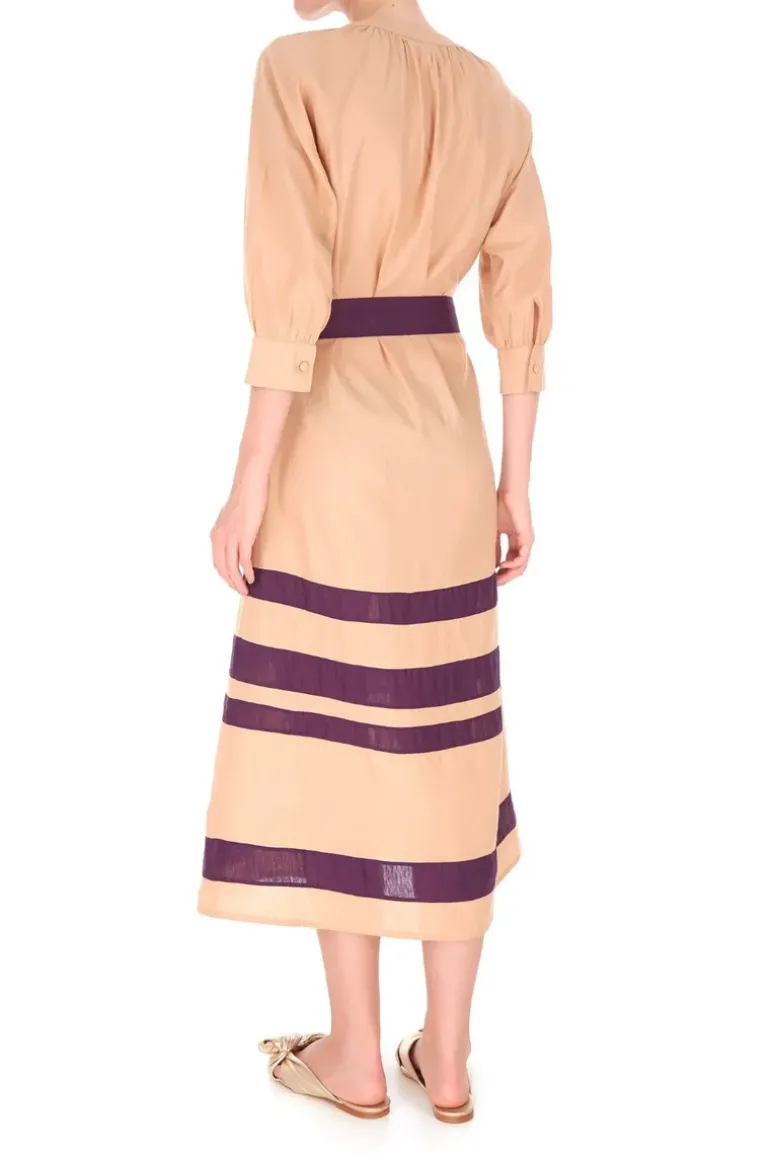 Fig Bicolor Frilled Midi Dress