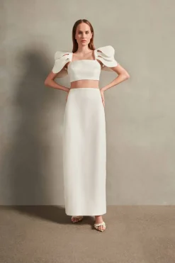 Floral Solid Cropped Blouse